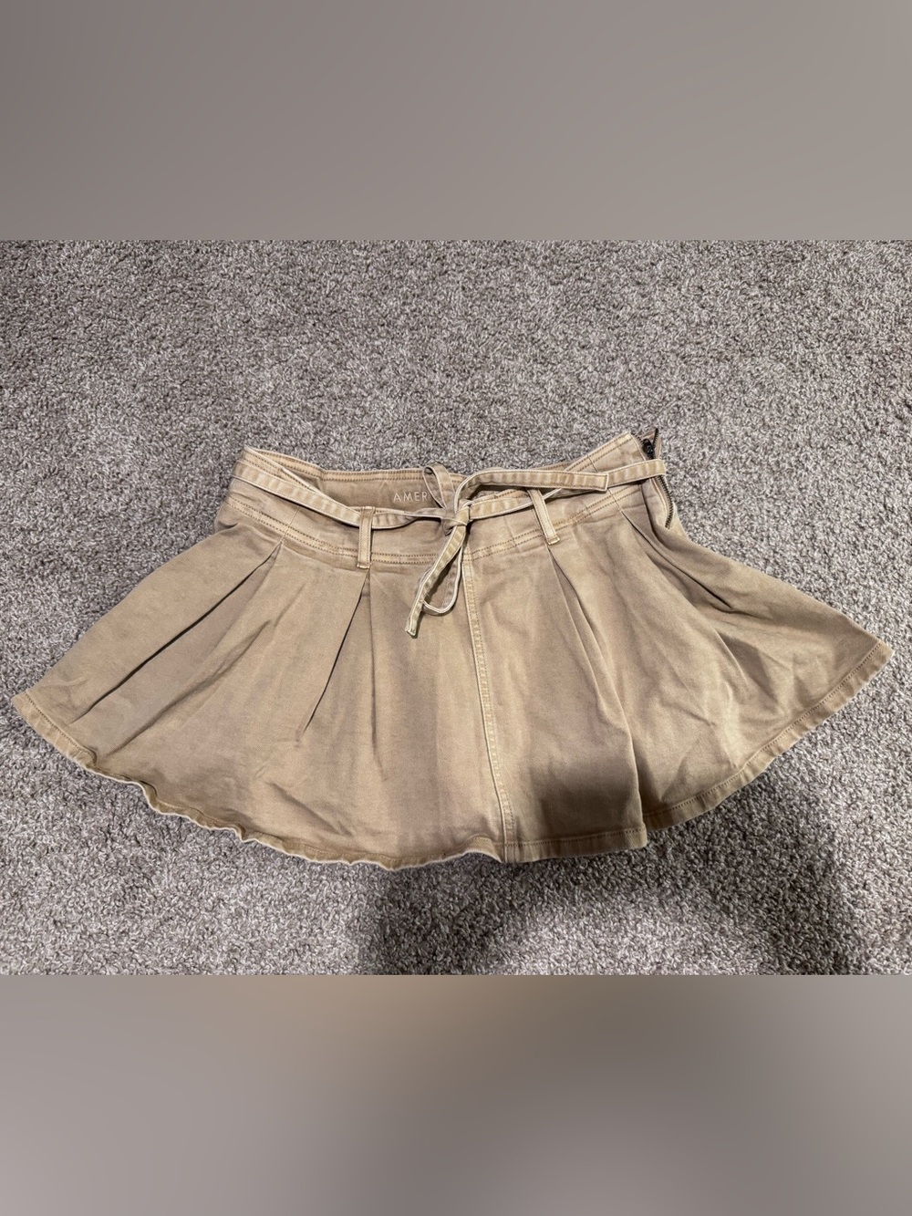 American Eagle Outfitters Beige/Tan Skort with tie around belt